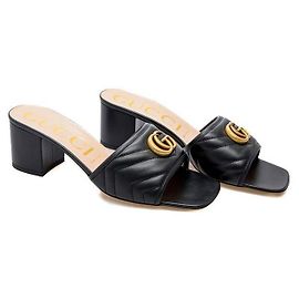 Gucci Sandali slide con logo GG dorato