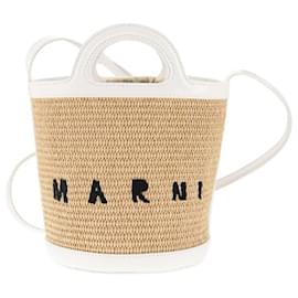 Borsa Tote in pelle e rafia - Marni