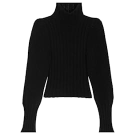 Wollpullover mit Stehkragen und Rippendetails - Saint Laurent