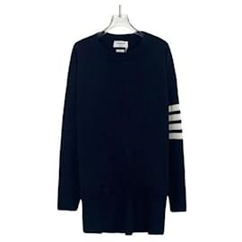 Oversized Rundhals-Strickpullover mit Streifen - Thom Browne