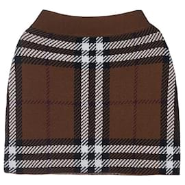 Burberry Minifalda de jacquard de lana a cuadros para mujer