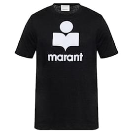 Isabel Marant KARMAN Leinen-T-Shirt Schwarz