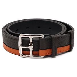 Hermès Ceinture bicolore marron et orange pour homme