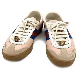 Gucci Sneakers Web in pelle Butter