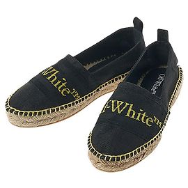 Off White Alpargatas de lona con logotipo para mujer