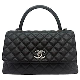 Borsa Medium Flap Coco Handle in Caviar Nero - Chanel