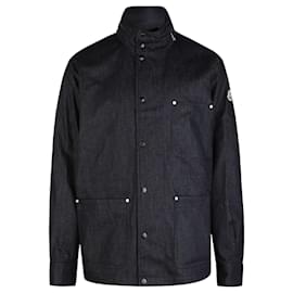 Giacca field in denim da uomo Chaser Denim Blue - Moncler