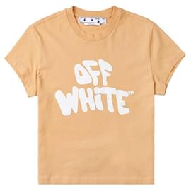 T-shirt in cotone con stampa logo da donna - Off White