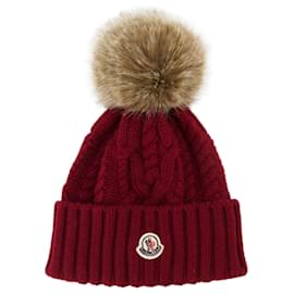 Beanie aus Wolle und Kaschmir mit Bommel - Moncler