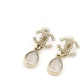 Chanel Orecchini Season CC Logo a goccia in cristallo placcati oro