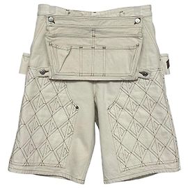 Dior Denim Tears Dior Tears Carpenter Bermuda Shorts Cotton Denim White