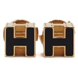 Black Gold Cube Earrings - Hermès