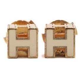 Gold-Plated Cube Earrings - Hermès
