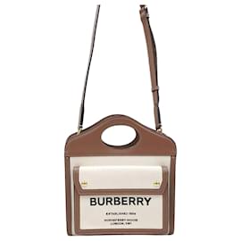 Mini-Crossbody-Tasche aus Canvas bicolore mit Tasche - Burberry