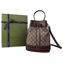 Gucci Borsa Bucket Small Ophidia GG Marrone