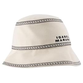 Cappello Bucket HALENA con logo ricamato Ecru - Isabel Marant