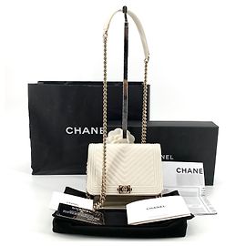 Chanel Mini Borsa a Tracolla WOC Chevron Caviar Gold