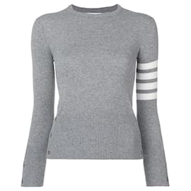 Knit Stripe Cashmere Grey - Thom Browne