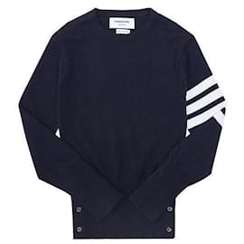 Four Bar Stripe Cashmere Navy - Thom Browne