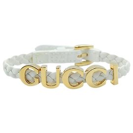 Bracciale Gucci in pelle bianco