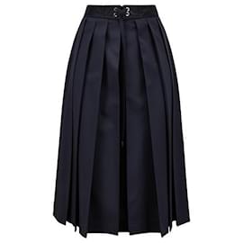 Moncler Falda midi plisada de mezcla de lana
