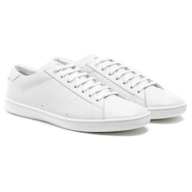 Saint Laurent Cappotto Signature in Pelle Off White Classic