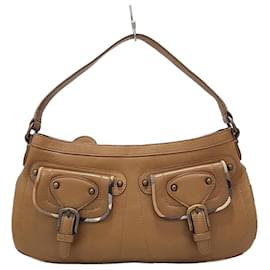 Borsa Tote Burberry Pocket in Pelle Marrone