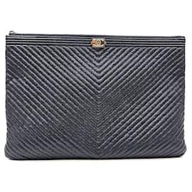 Chanel Clutch Caviar Boy Chevron Large