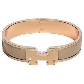 Bracelete Rígido Blanc para Mulher Maron Glace Rose Gold - Hermès