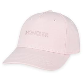 Boné de beisebol Moncler para mulher com logótipo bordado (Pink)