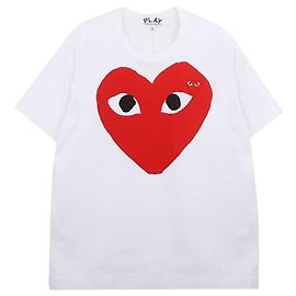 Comme Des Garcons T-Shirt mit kurzen Ärmeln und Big Heart Red Patch