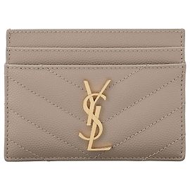 Saint Laurent Portacarte Monogram Beige Scuro