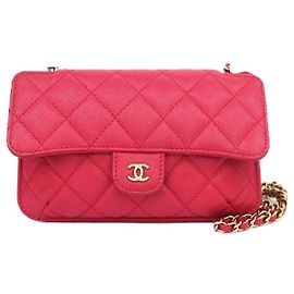 Chanel Bolso doble plegable rosa