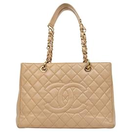 Borsa a tracolla Grand Shopping Big CC in Caviar Beige - Chanel
