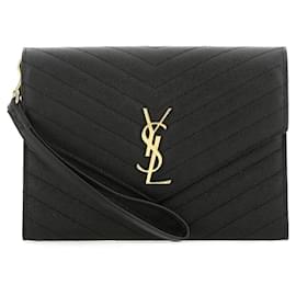 Clutch Sobre Acolchado Dorado - Saint Laurent