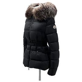 Giacca corta in piumino da donna Moncler Boed con pelliccia di volpe
