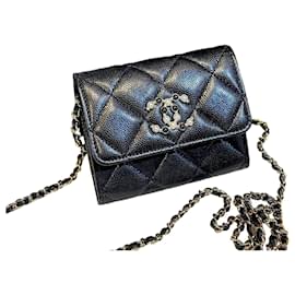 Chanel WOC Classic Pearl CC Logo Nero Mai Usata