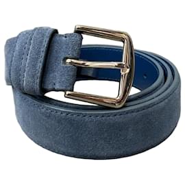 Loro Piana Cintura in camoscio blu