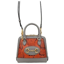 Gucci Mini Borsa a Tracolla Top Handle in Python Horsebit