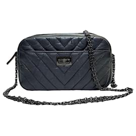 Chanel Borsa Camera Mini Chevron Vintage Nera