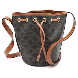 Borsa a secchiello piccola Triomphe a coulisse da spalla e crossbody - Céline