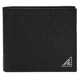 Saffiano Leather Metal Accent Men's Wallet - Prada