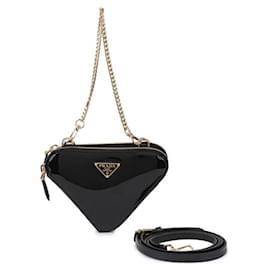Mini pochette Triangle in pelle vernita - Prada