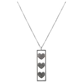 Tiffany & Co Collana Barra Triplo Cuore Argento