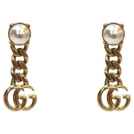 Orecchini doppi in oro e perle - Gucci
