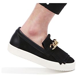 Giuseppe Zanotti Slip-On con catena dorata NERO