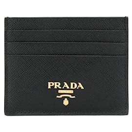 Tarjetero Saffiano Gold Logo QWA - Prada