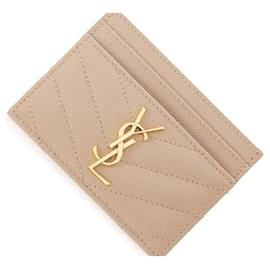 Saint Laurent Monogram Kartenetui Orange Stoff