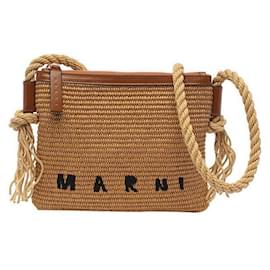 Borsa a spalla/tracolla in rafia Logo - Marni