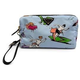 Necessaire Prada 1NS693 Triangle Logo Re-Nylon Surf Print